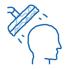 Washing Man Head doodle icon hand drawn illustration