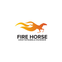 Fire horse logo design template