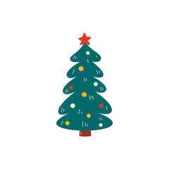 Christmas tree. Modern design. Christmas and New Year s elements for decoration. Vector illustration isolated on white