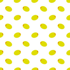 Stuffed green olives cute cartoon style vector seamless pattern background.

