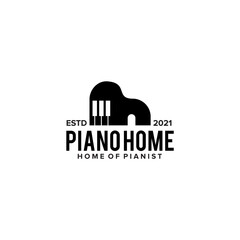Home piano logo design template