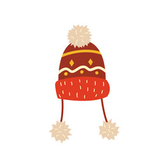 Winter hat icon. Knitted winter cap. Vector illustration