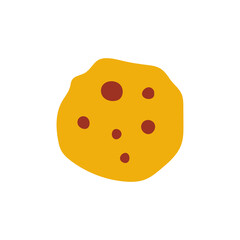 Chocolate chip cookies. Vector flat cartoon illustration, icon design. Isolated over white background. Freshly baked chocolate chip cookie concept