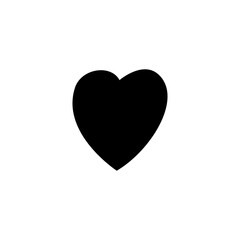 A heart. Black vector icon on white isolated background