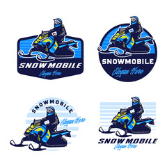 Snowmobile logo design template