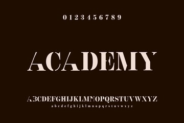 minimal alphabet font, dark  style  vector background, typeface design