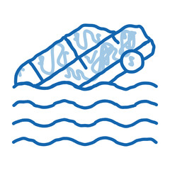 Sinking Car doodle icon hand drawn illustration