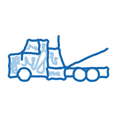 Tow Trick Service doodle icon hand drawn illustration