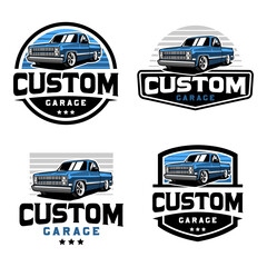 Pick up truck, truck badge logo template