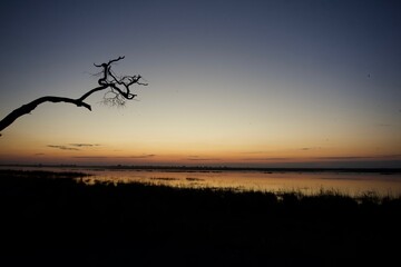 Sunset at Chobe river shore, Botswana
