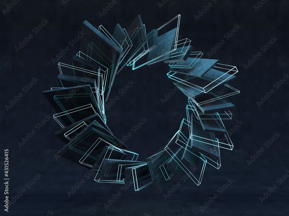 Poster futuristic shape. computer generated abstract background. 3d
