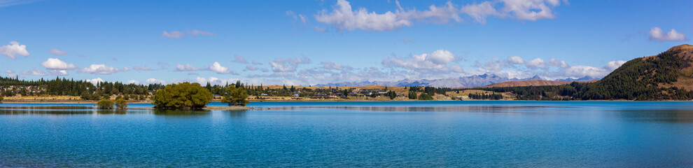 Fototapeta na wymiar Lake Tekapo panoramic view, New Zealand