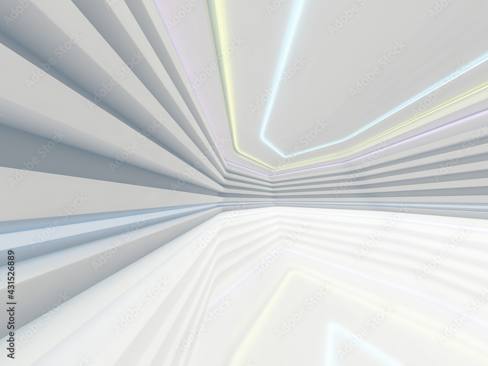 Poster abstract modern architecture empty background. 3d illustration