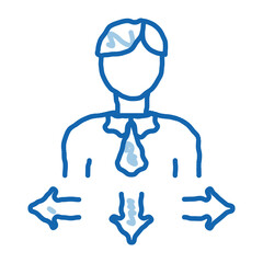 Human Man Arrows doodle icon hand drawn illustration