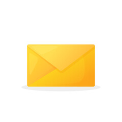 Mail icons with simple gradient. Closed envelope with mail sign. Mail notification icons isolated on white.