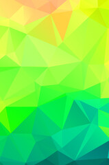 Abstract green vivid wallpaper mosaic background. Geometric triangle