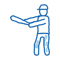 Baseball Gamer doodle icon hand drawn illustration