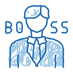 Boss Silhouette doodle icon hand drawn illustration