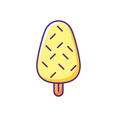 Vanilla ice cream with sprinkles RGB color icon