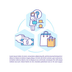 Consumer decision styles concept line icons with text