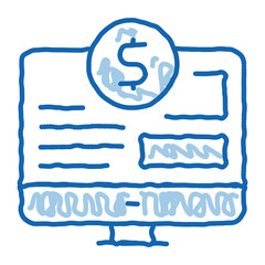 Money Web Site doodle icon hand drawn illustration