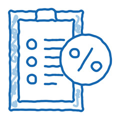 Checklist Percent doodle icon hand drawn illustration