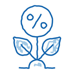 Plant Percentage doodle icon hand drawn illustration