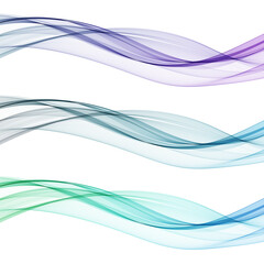 A set of color waves. Vector abstract lines. eps 10