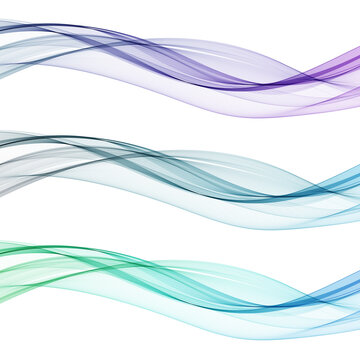 A set of color waves. Vector abstract lines. eps 10 © Kateryna