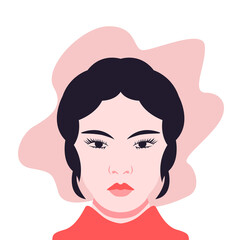 Portrait of girl flat illustration