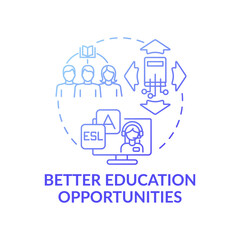 Fototapeta premium Better education opportunities dark blue concept icon
