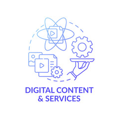 Digital content and services dark blue concept icon