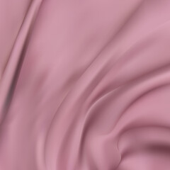 Crumpled and wavy, luxury red silk or satin fabric with smooth surface area 3d realistic vector abstract background with copy space. 