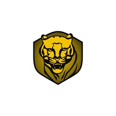 tiger and shield logo design concept