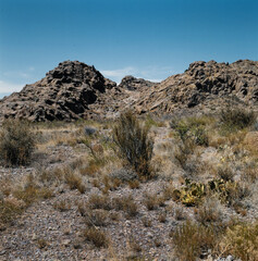 Desert and mountains at The Organ Mountains New Mexico United States. Organ Mountains–Desert Peaks National Monument.  1990