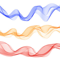 Vector stream of smoke or liquid. Set of abstract waves. Presentation Layout. eps 10