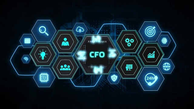 Business, Technology, Internet and network concept.  virtual screen of the future and sees the inscription: CFO