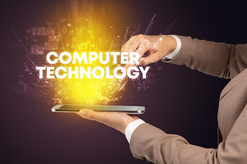 Close-up of a touchscreen with inscription