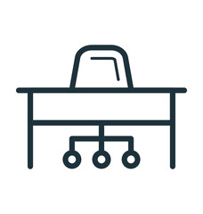 Office Desk Vector Icon