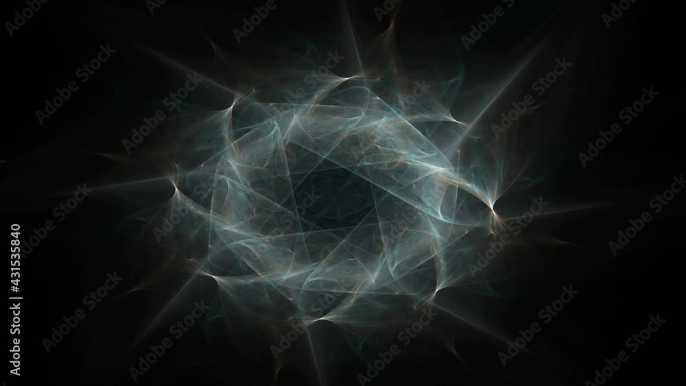Poster a hypnotizing looping background with a contrasting purple and cyan gradient and a spiraling object 