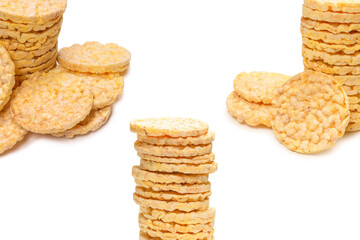 Rice wafer isolated on white background.