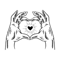 Hands in heart form