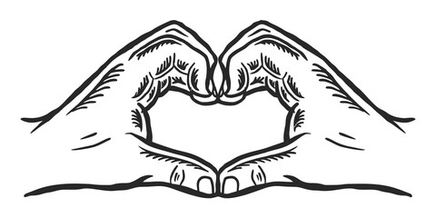 Hands in heart form