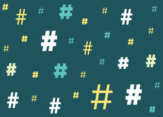 Hashtag Background, Hash Tag Banner, Number Sign, Phone Number Sign, Hashtag Trendy Background, Vector Illustration Background