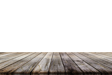 wood table isolate on white background.