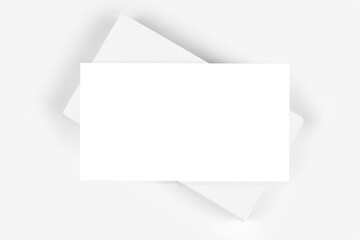 empty horizontal business cards template stack on white background isolated