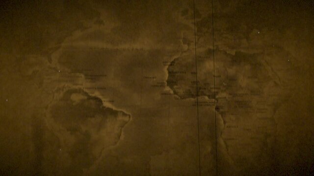  Zoom into map old damaged film with page curl