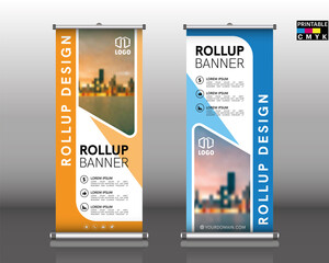 Business Roll-up banner. Standee Design. Banner Template. Presentation and Brochure. Vector illustration
