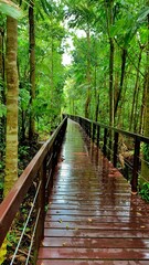 Obraz premium Wood trail cahuita national park limón Costa Rica 