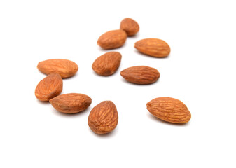 Almonds isolated on white background